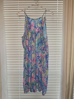 Lilly Pulitzer Mermaid's Cove Margot Swing Dress - Hot Pink Tassels